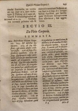 Sectio III. De Vitio Corporis.