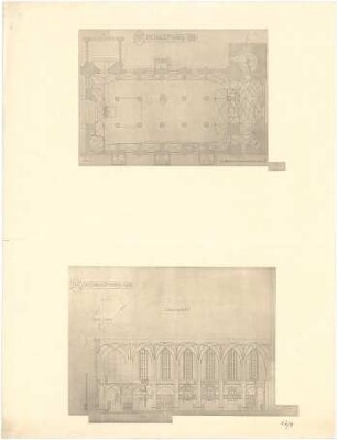 Fischer, Theodor; Freiberg; Freiberger Dom, Türme - Grundriss, Längsschnitt