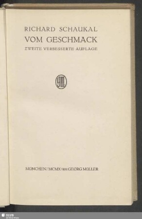Vom Geschmack