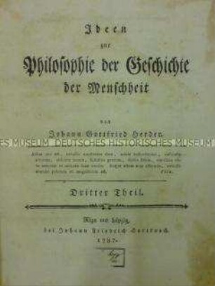 Ideen zur Philosophie der Geschichte der Menschheit, Teil 3