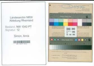 Entnazifizierung Anna Simon , geb. 28.12.1919 (Postangestellte)