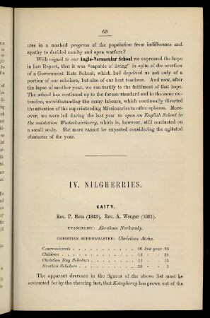 69-74, IV. Nilgherries