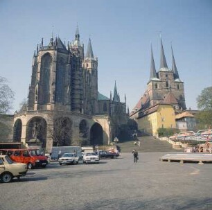 Erfurt. Domberg mit dem Dom St. Marien und der Pfarrkirche St. Severi