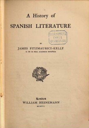 A History of Spanish Literature