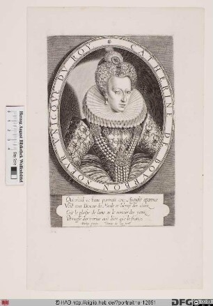 Bildnis Catherine de Bourbon, Herzogin von Lothringen, geb. Prinzessin von Navarra