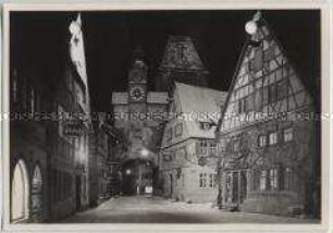 Winterlandschaft, Rothenburg ob der Tauber, Markusturm, Röderbogen