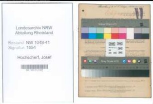 Entnazifizierung Josef Hochscherf , geb. 30.03.1908 (Walzer)