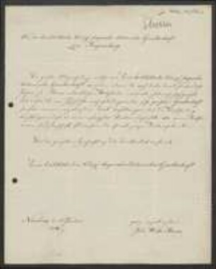 Brief von Johann Wilhelm Sturm an Regensburgische Botanische Gesellschaft