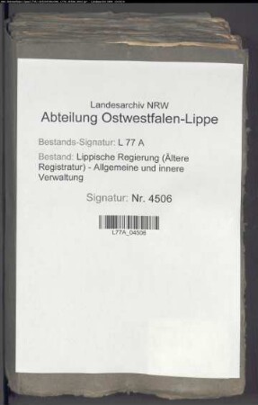Mühlenmattentabellen der Ober- und Mittelmühle zu Detmold