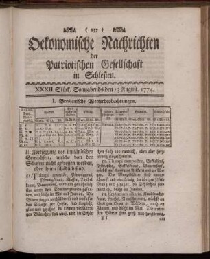 XXXII. Stück. Sonnabends den 13 August. 1774.