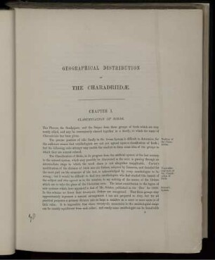 Geographical Distribution of the Charadriidæ. Chapter I. Classification of Birds.
