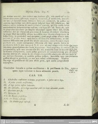 Ususfructus formalis a quibus constituatur; & potissimum de illo, quem leges inducunt in bonis adventitii peculii. Cap. VII