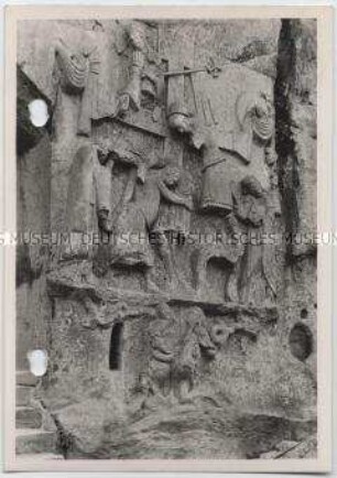 Teutoburger Wald, Externsteine, Felsenrelief der Kreuzabnahme