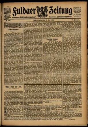 Zweite Ausgabe vom Samstag, den 28. Mai 1904.