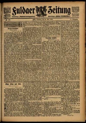 Zweite Ausgabe vom Samstag, den 28. Mai 1904.