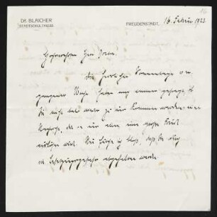 Brief von Ernst Blaicher an Gerhart Hauptmann