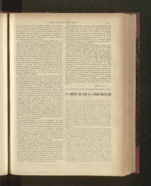 Un Chemin De Fer Au Congo Francais.