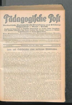 Lern- und Schülerjahre eines modernen Philosophen