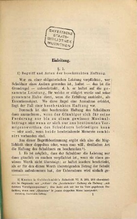 Beschränkte Haftung des Schuldners nach See- und Handelsrecht