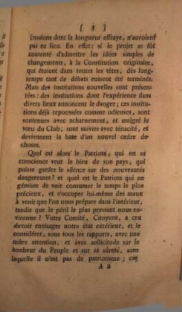 Rapport Du Comité De Constitution Du Club, Fait à la Séance du 16 Septembre 1793, l'an 2me. de l'Égalité