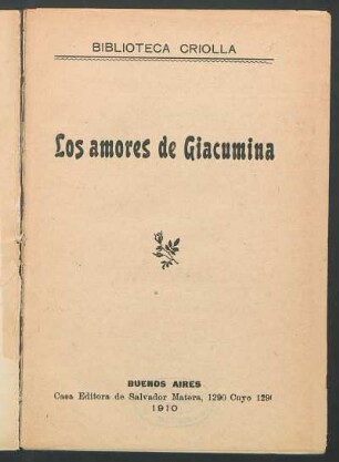 Los amores de Giacumina