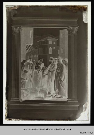 Der heilige Petrus verteilt Almosen und Tod des Ananias