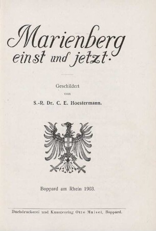 Marienberg einst und jetzt