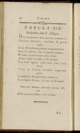 Fabula XIX. = Fable. XIX. - Fabula XXXI. = Fable XXXI.