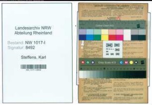 Entnazifizierung Karl Steffens , geb. 16.02.1888 (Schlosser)
