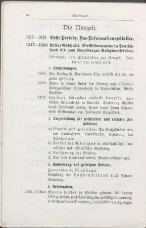1517-1648 Erste Periode. Das Reformationszeitalter.