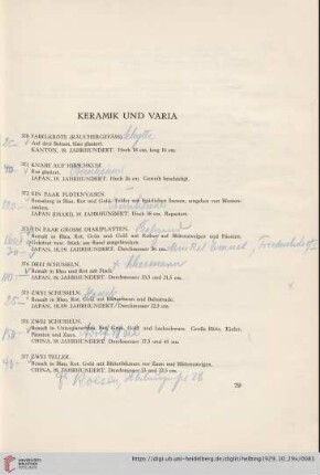 Keramik und Varia (Nr. 370-384)