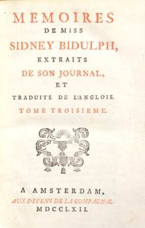 Memoires de Miss Sidney Bidulph : extraits de son journal et traduits de l'anglois. 3