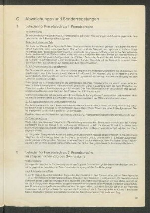 C Abweichungen und Sonderregelungen