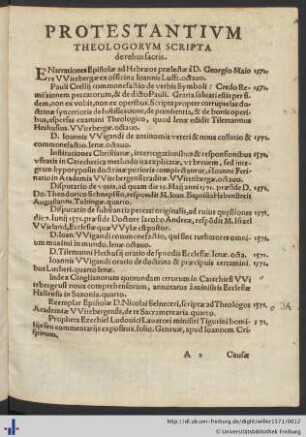 Protestantivm Theologorvm Scripta de rebus sacris.