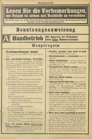 A. Handbetrieb