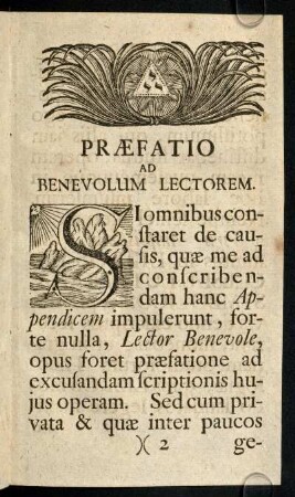 2r-6v, Praefatio Ad Benevolum Lectorem