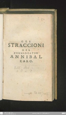 Gli Straccioni del Commendator Annibal Caro