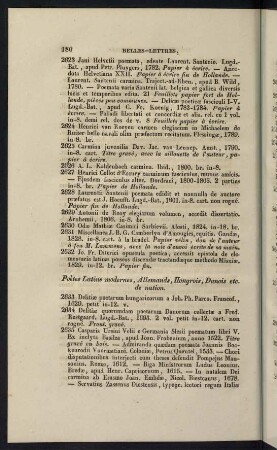180-245, Poètes Latins modernes, Allemands, Hongrois, Danois etc. de nation - Èpistolaires Italiens, Francais etc.