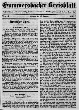 Gummersbacher Kreisblatt. 1851-1869