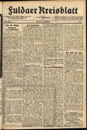 Ausgabe vom Freitag, den 24. Oktober 1924.