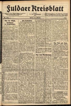 Ausgabe vom Freitag, den 24. Oktober 1924.