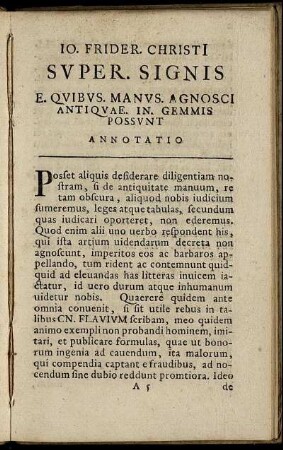 Joan. David. Koeleri Brevis De Gemmis Scalptis Opere Antiquo Historia Sermone Theotisco.