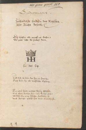 Besitznachweis und Vermerke von Daniel Sudermann