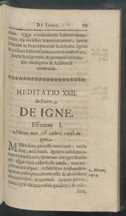 Meditatio XXII. In Exerc. 9. De Igne