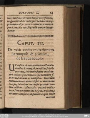 Caput. III. De veris causis mutationum Rerumpub. & primùm de fraude ac dolo.
