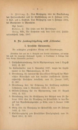 B. Die Landesgesetze nebst Litteratur
