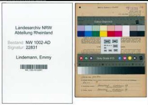 Entnazifizierung Emmy Lindemann, geb. 17.10.1902 (Buchhalterin)
