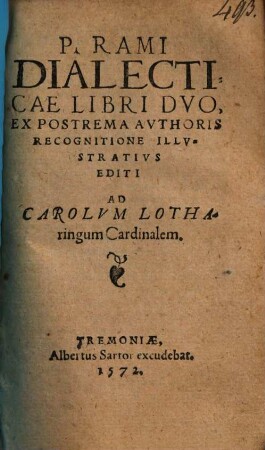 P. Rami Dialecticae Libri Dvo