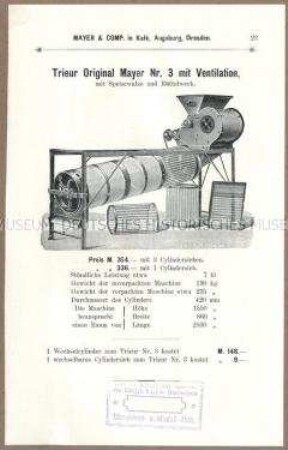 Trieur mit Speisewalze und Rüttelwerk Nr. 3 mit Ventilation