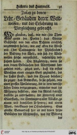 Zusatz zu denen Lehr-Gebäuden derer Weltweisen, mit der Erfahrung in Vergleichung gebracht